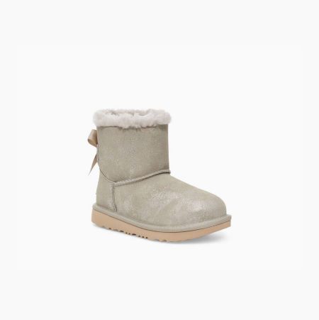 UGG Mini Bailey Bow II Shimmer - Boots Barn - Grå (NO-L765)